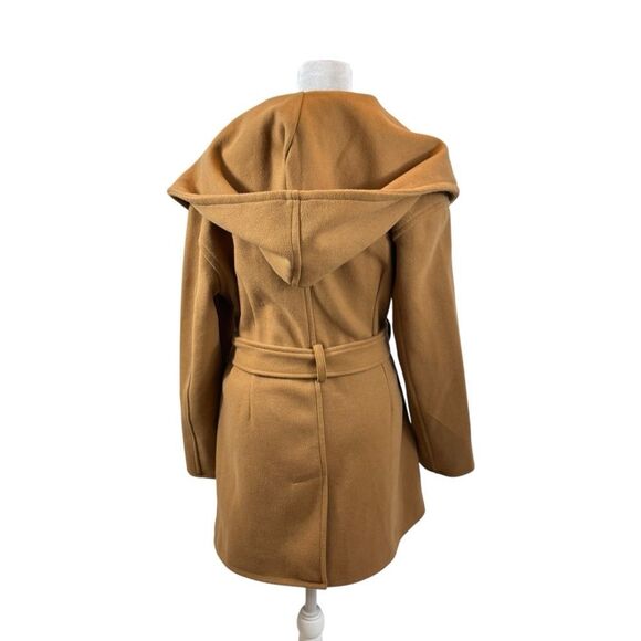Ladies Avec Les Filles Camel Color Oversized Collar Hooded Coat Size Small - Picture 4 of 10